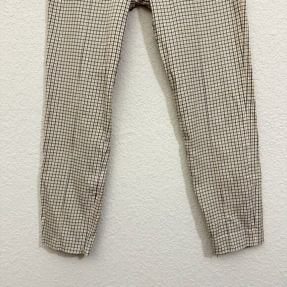 THEORY Alettah Ainsley Check Cropped Pants Ankle Zip in Multicolor - Picture 6 of 16
